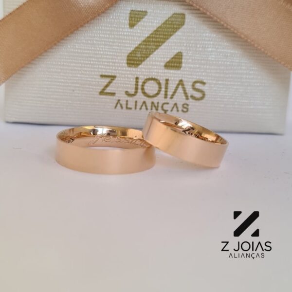 Aliança Em Ouro Rose - 5mm De Largura [Valor do Par] ZJ0017.1