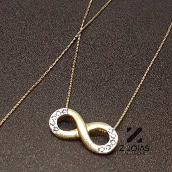 Pingente Infinito com Pedras Ouro 18k - Image 3