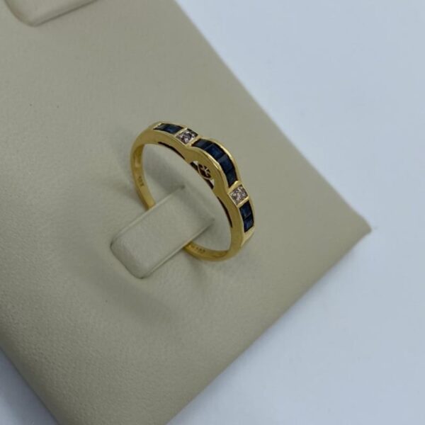 Anel Com Diamantes e Granada Ouro 18k - Image 2