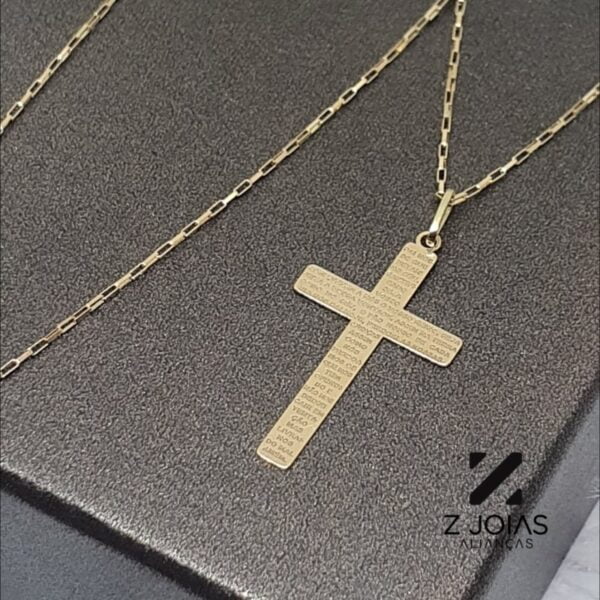 Pingente Crucifixo Pai Nosso Ouro 18k