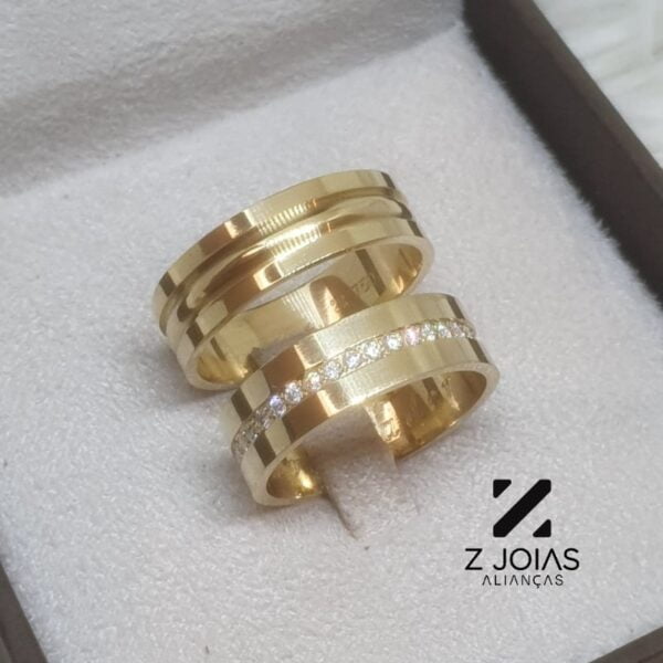 Aliança Em Ouro 18k - 6mm de Largura - [Valor do Par] - ZJ0059