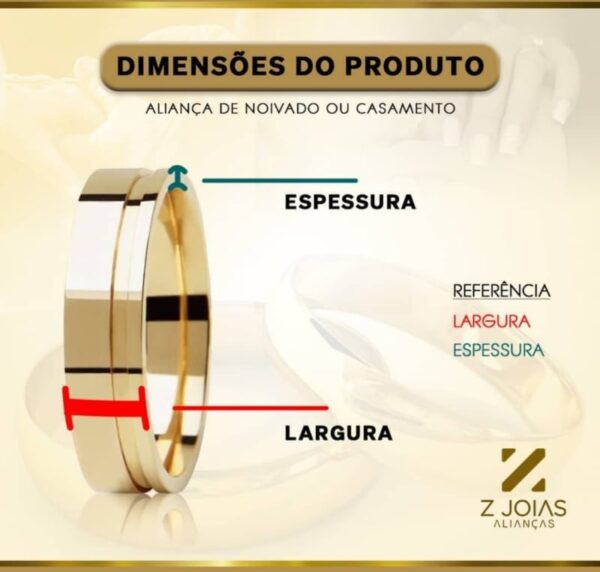 Aliança Em Ouro 18k - 6mm De Largura [Valor do Par] ZJ0023 - Image 4