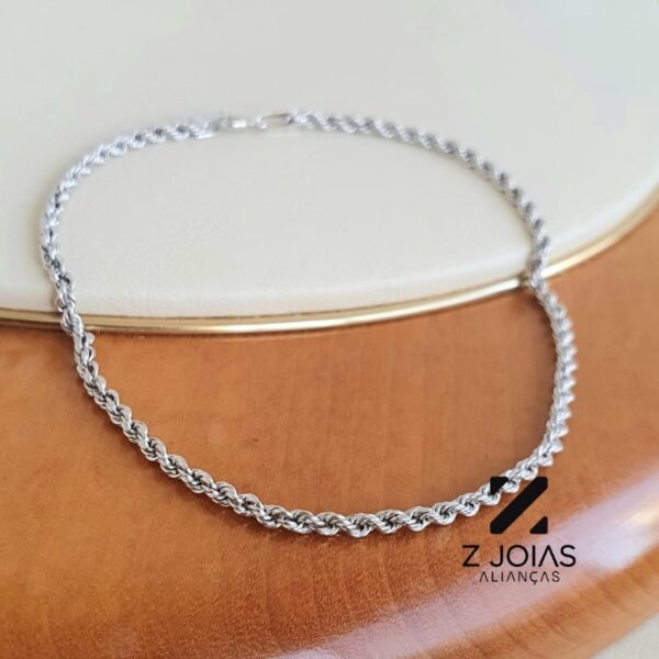 Pulseira Corda Ouro Branco 18k