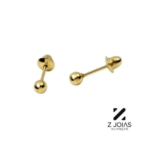 Brinco Em Ouro 18k Bola 2.5mm