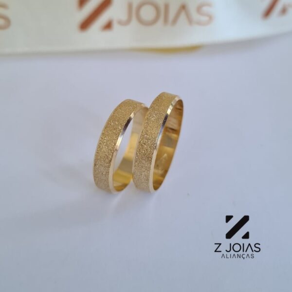 Aliança Em Ouro 18k - 4mm De Largura [Valor do Par] ZJ0033 - Image 2