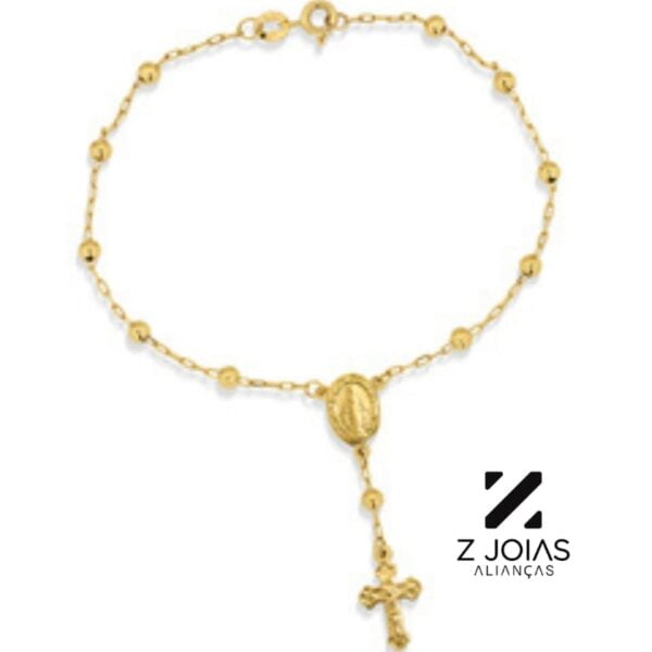 Pulseira Terço Nossa Senhora das Graças Ouro 18k