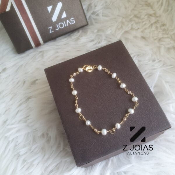 Pulseira Com Perolas Infantil 18k