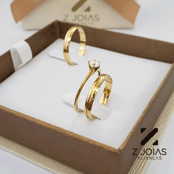 Aliança em Ouro 18k - 3mm de largura - Image 2